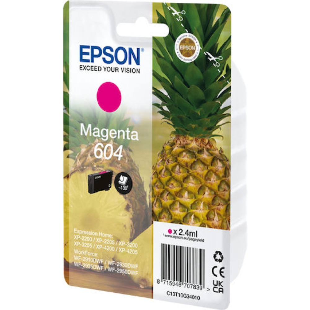 Epson 604 Γνήσιο Μελάνι Εκτυπωτή InkJet Ματζέντα (C13T10G34010)