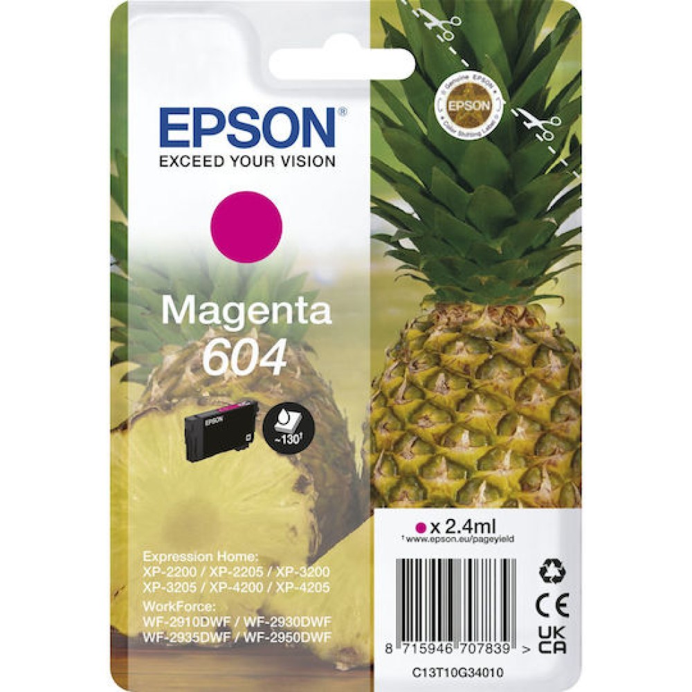 Epson 604 Γνήσιο Μελάνι Εκτυπωτή InkJet Ματζέντα (C13T10G34010)
