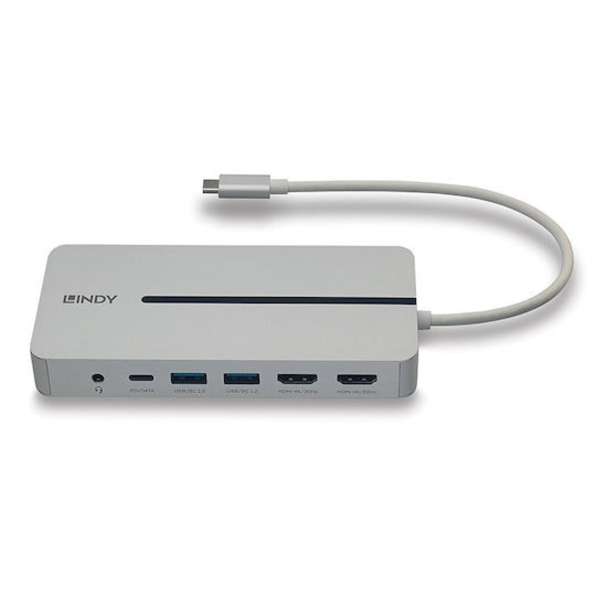 Lindy USB-C Docking Station με HDMI 4K PD Ethernet και συνδεση 2 Οθονών Γκρι (43360)