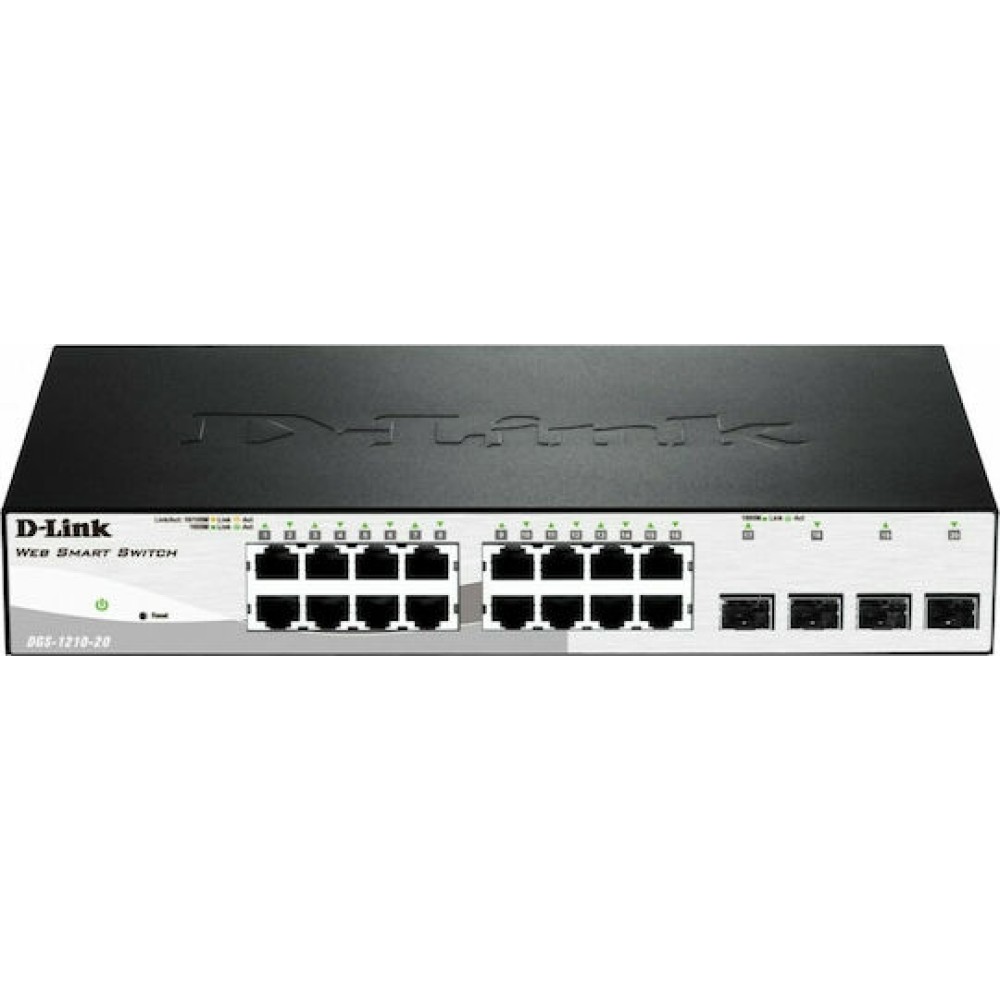 D-Link DGS-1210-20 v1 Managed L2 Switch με 20 Θύρες Gigabit (1Gbps) Ethernet και 4 SFP Θύρες