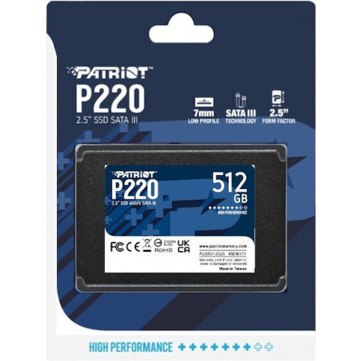 Patriot P220 SSD 512GB 2.5\'\' SATA III