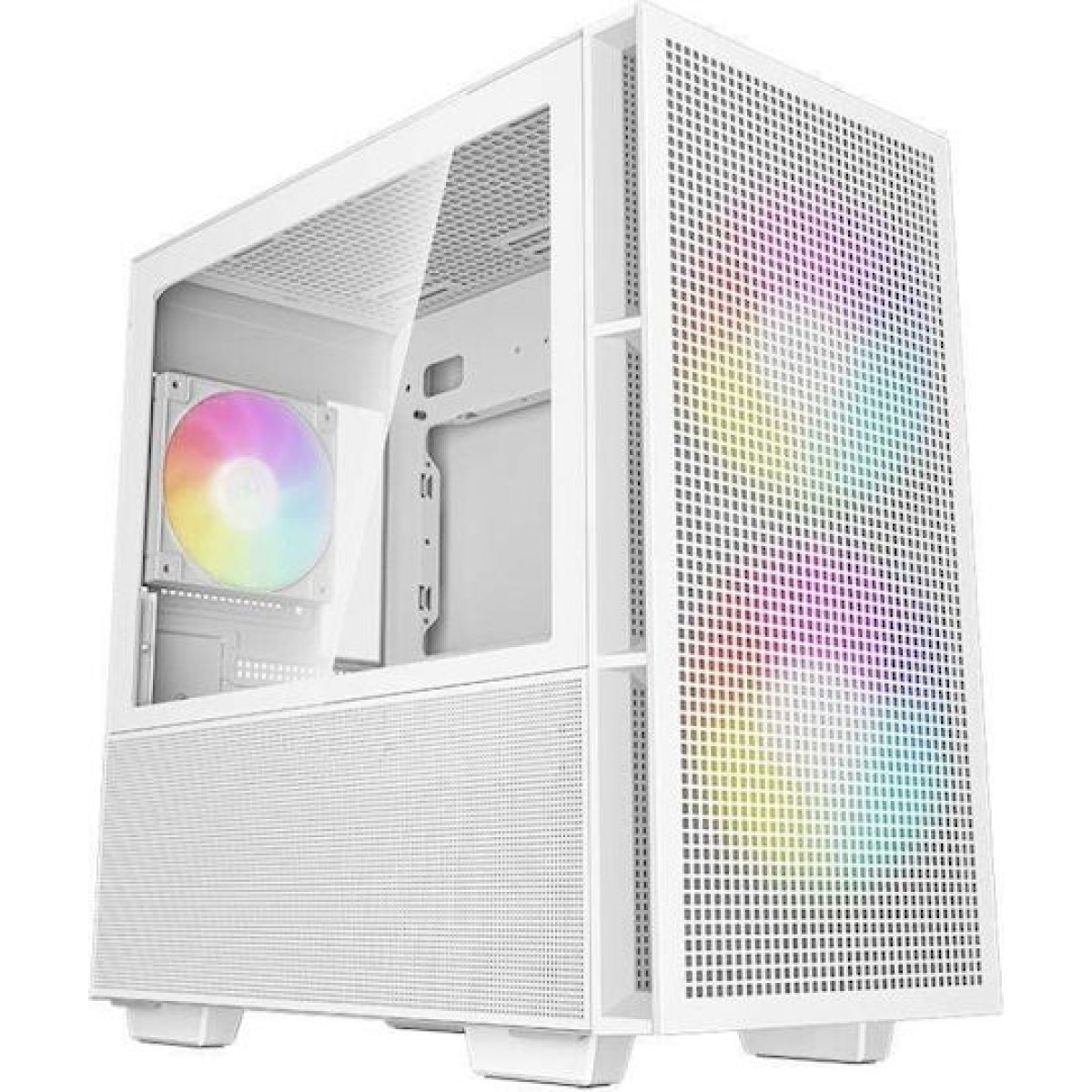 Deepcool CH360 Micro Tower Κουτί Υπολογιστή με Πλαϊνό Παράθυρο και RGB Φωτισμό Λευκό
