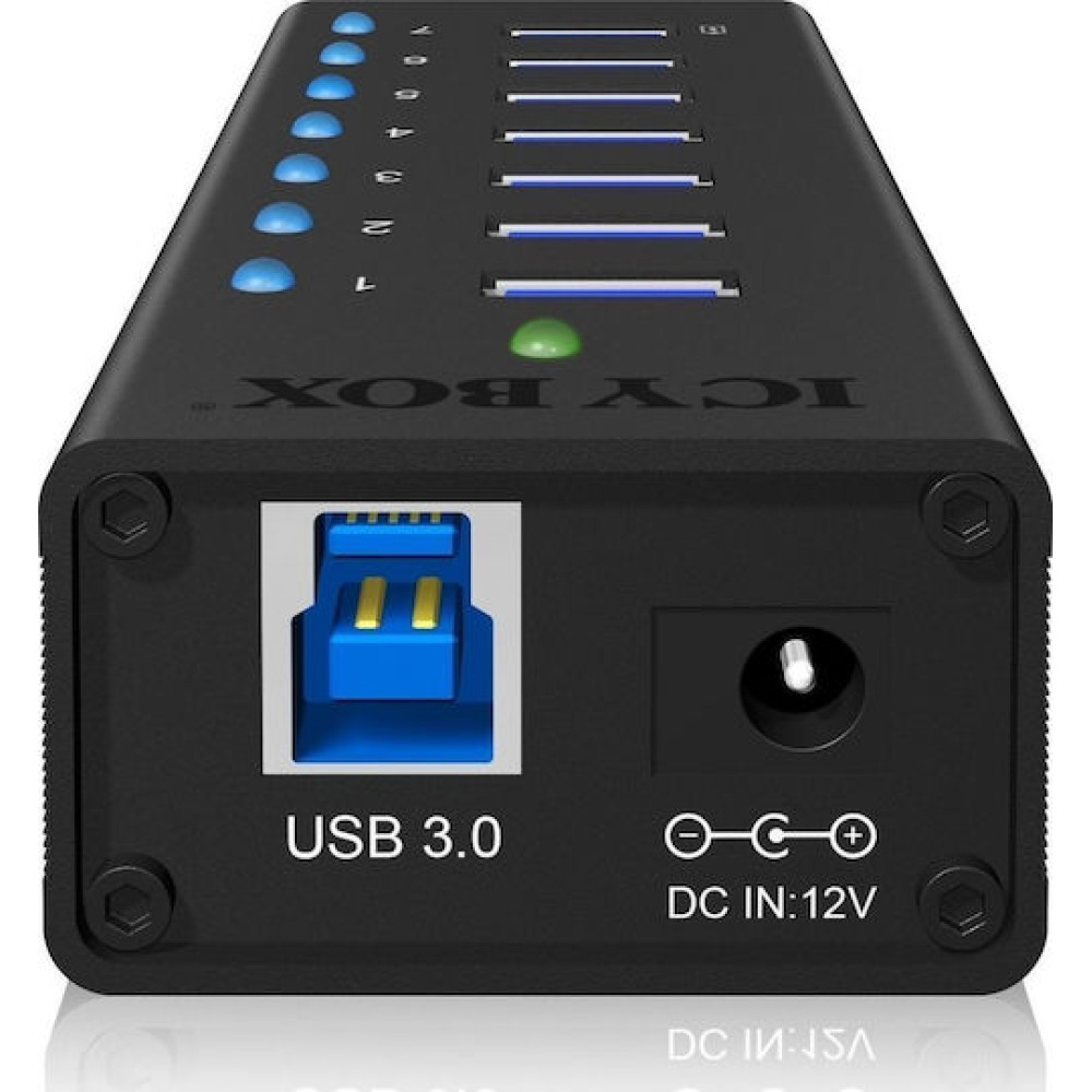 Icy Box USB 3.0 Hub 7 Θυρών με σύνδεση USB-A και Εξωτερική Παροχή Ρεύματος