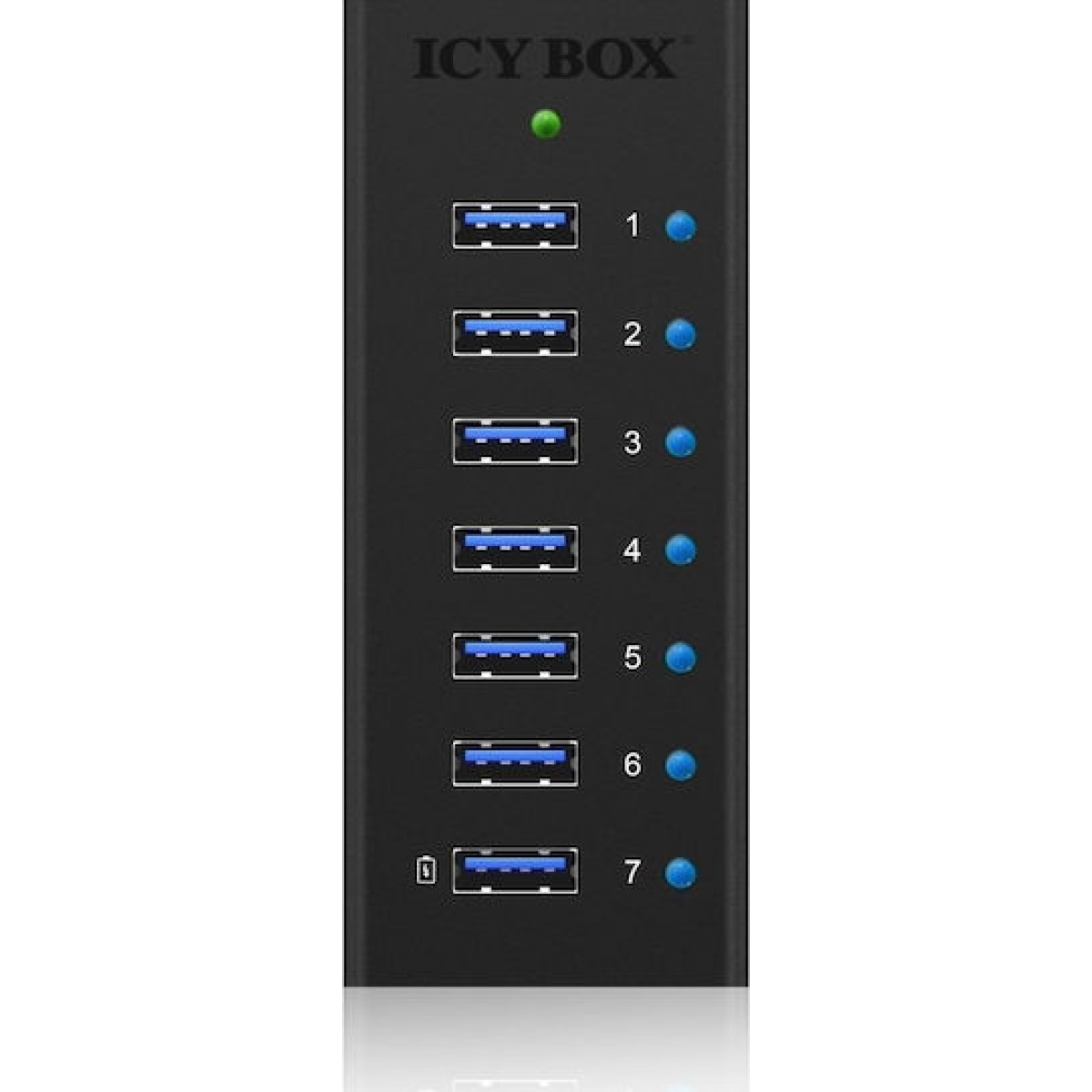 Icy Box USB 3.0 Hub 7 Θυρών με σύνδεση USB-A και Εξωτερική Παροχή Ρεύματος