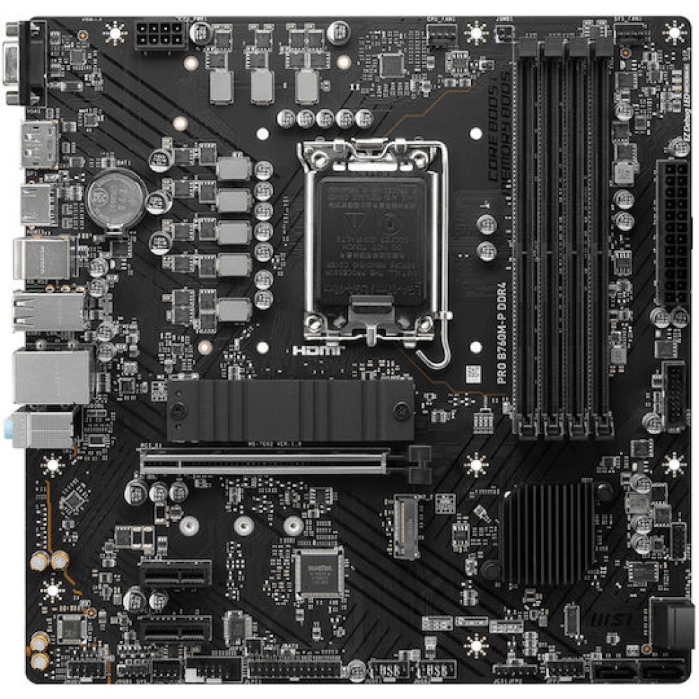 MSI Pro B760M-P DDR4 Motherboard Micro ATX με Intel 1700 Socket 7E02-001R