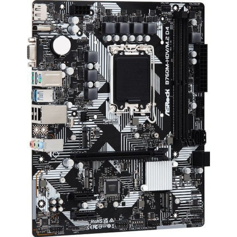 ASRock B760M-HDV/M.2 D4 Motherboard Micro ATX με Intel 1700 Socket 90-MXBL40-A0UAYZ