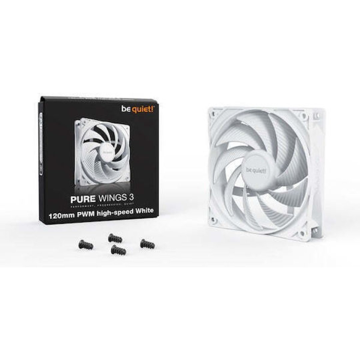 Be Quiet Pure Wings 3 Case Fan 120mm με Σύνδεση 4-Pin PWM Λευκό
