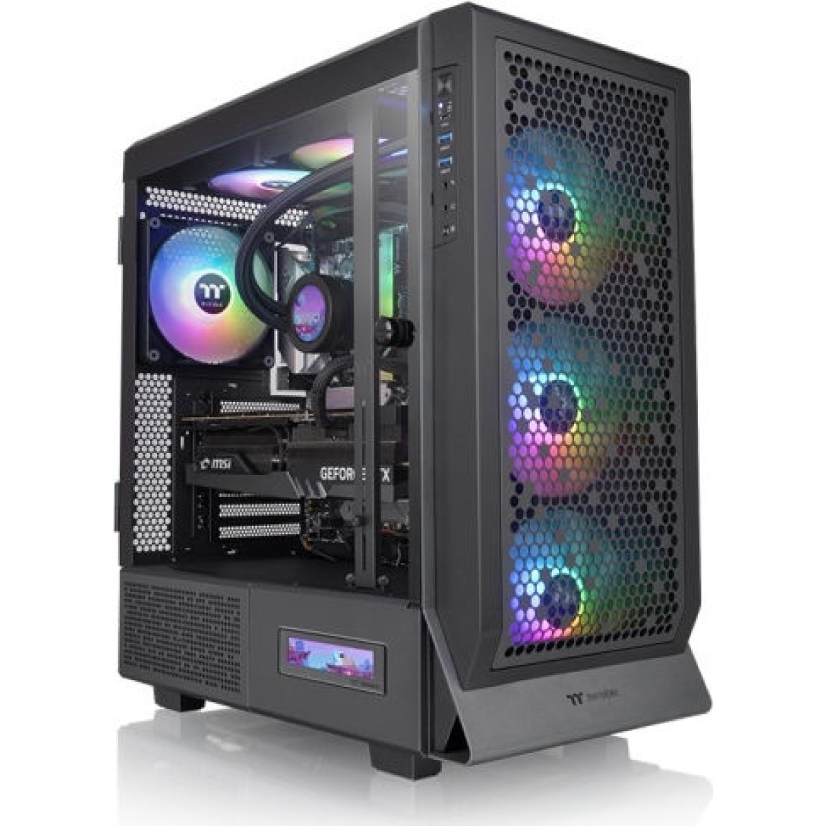 Thermaltake Ceres 500 TG Gaming Midi Tower Κουτί Υπολογιστή με Πλαϊνό Παράθυρο και RGB Φωτισμό Μαύρο