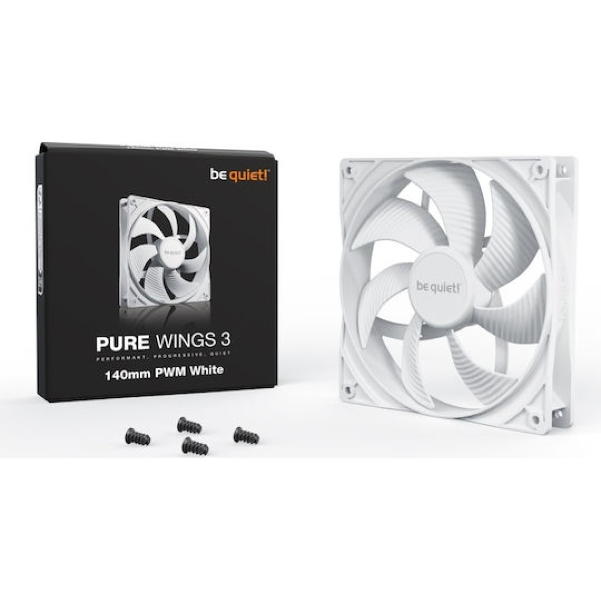 Be Quiet Pure Wings 3 Case Fan 140mm με Σύνδεση 4-Pin PWM Λευκό