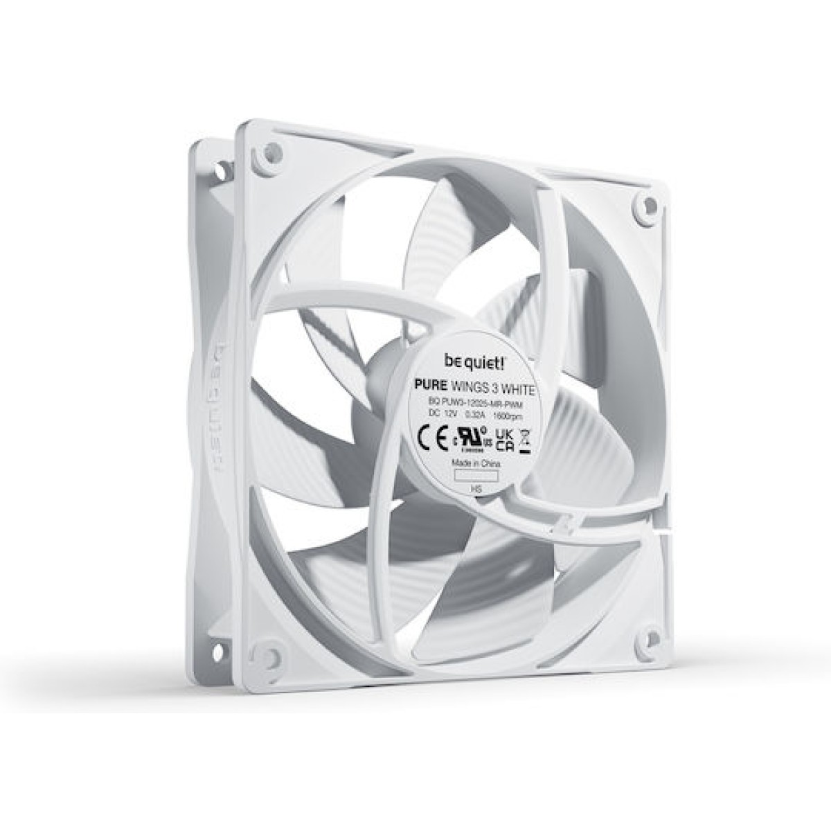 Be Quiet Pure Wings 3 Case Fan 120mm με Σύνδεση 4-Pin PWM Λευκό