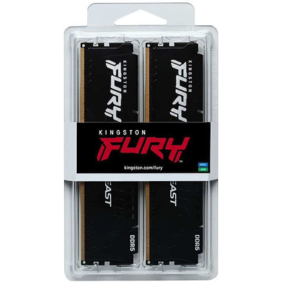 Kingston Fury Beast DDR5 16GB RAM με 2x8GB Modules και Ταχύτητα 5600 για Desktop
