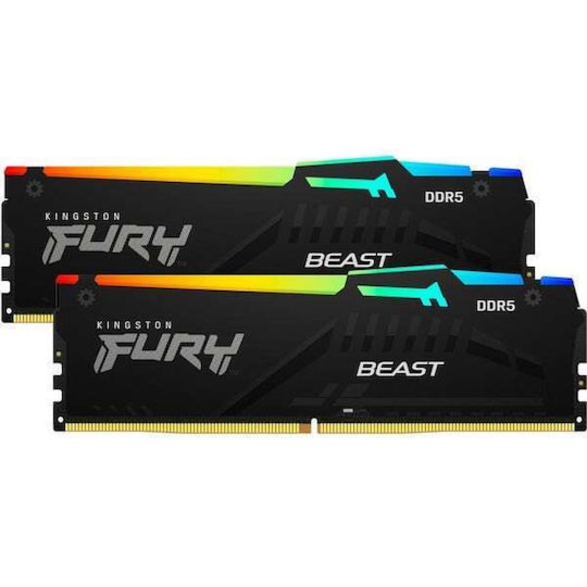 Kingston Fury Beast RGB DDR5 16GB RAM με 2x8GB Modules και Ταχύτητα 6000 για Desktop
