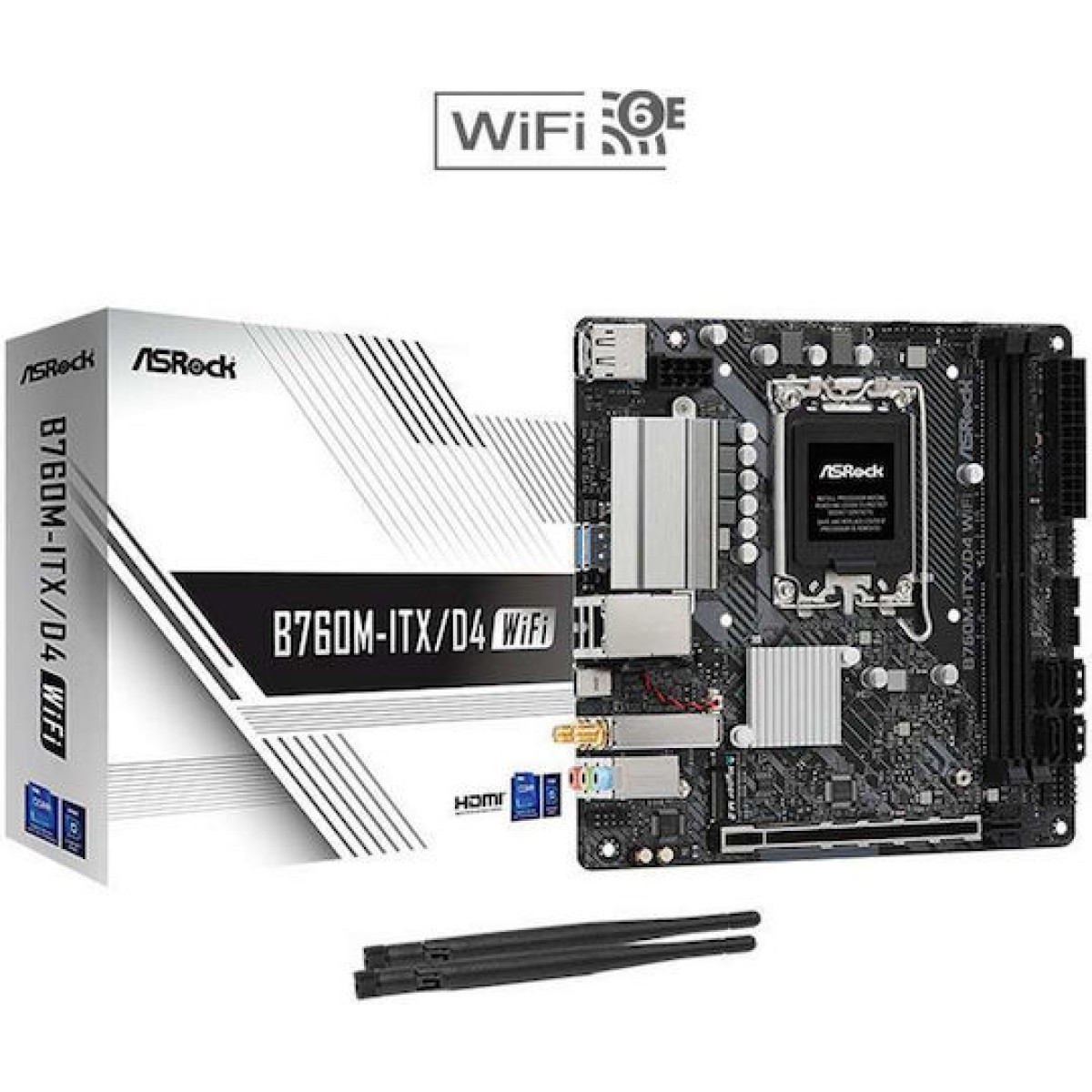 ASRock B760M-ITX/D4 WIFI Motherboard Mini ITX με Intel 1700 Socket 90-MXBKY0-A0CAYZ