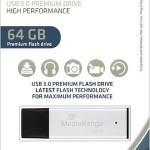 MediaRange 64GB USB 3.0 Stick Ασημί