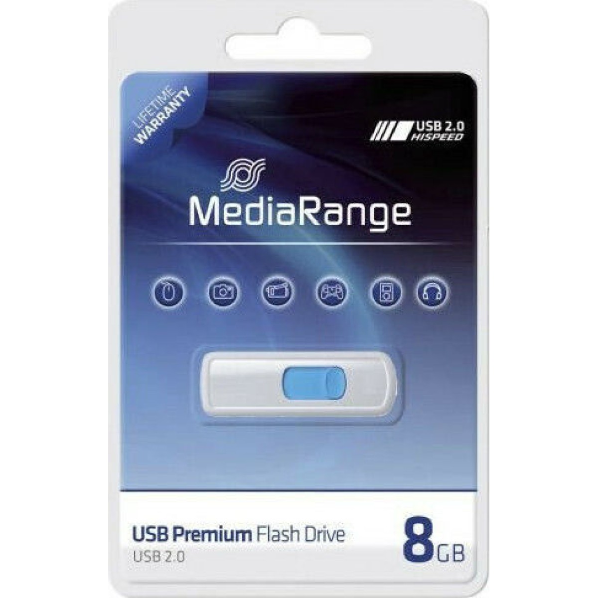 MediaRange 8GB USB 2.0 Stick Ασημί