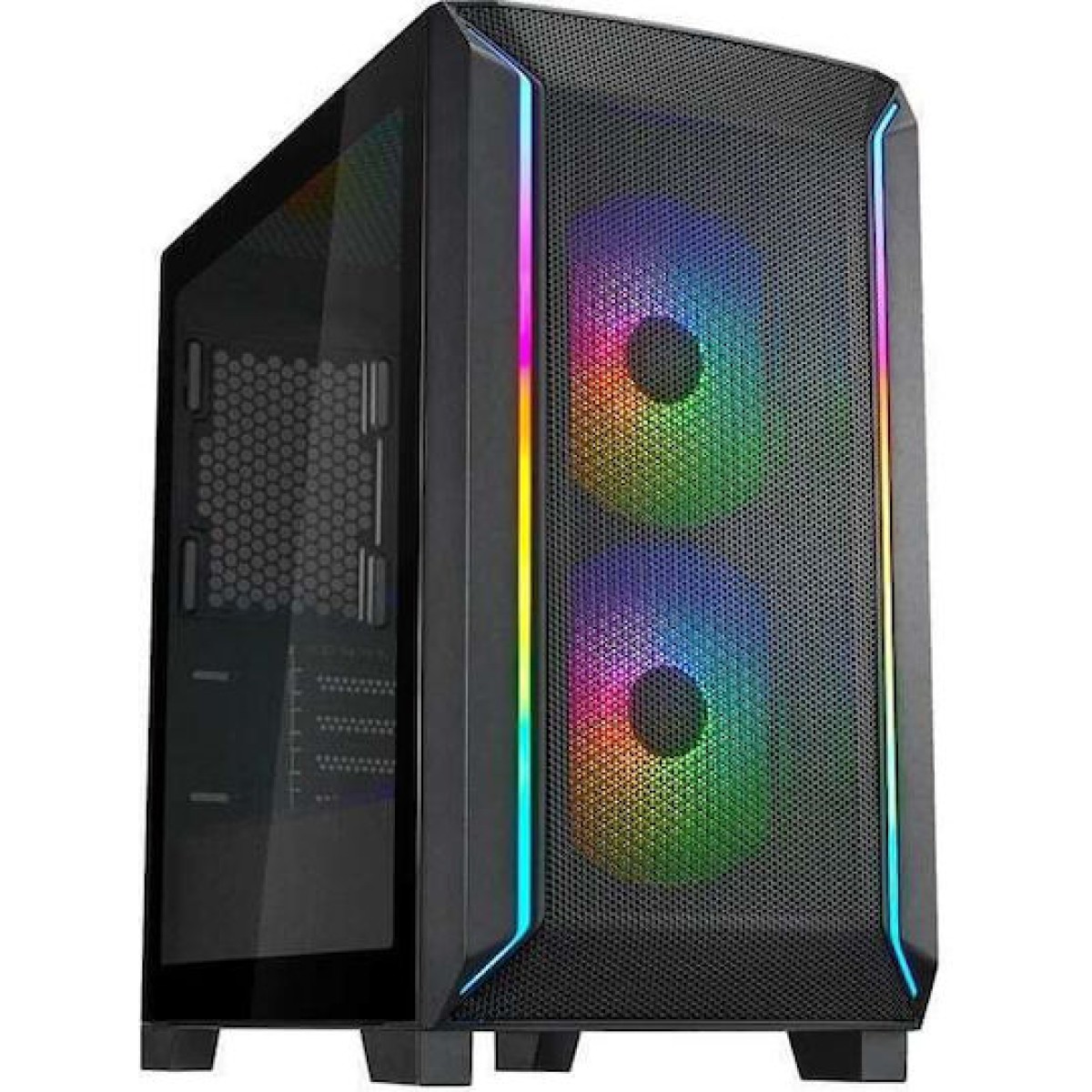 Silverstone Fara 312Z Gaming Mini Tower Κουτί Υπολογιστή με Πλαϊνό Παράθυρο και RGB Φωτισμό Μαύρο