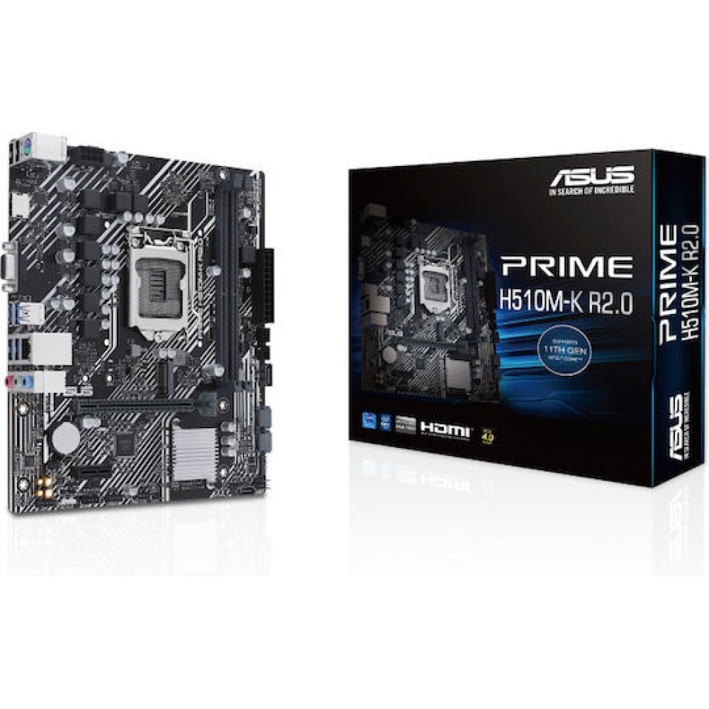 Asus PRIME H510M-K rev. 2.0 Motherboard Micro ATX με Intel 1200 Socket 90MB1E80-M0EAY0