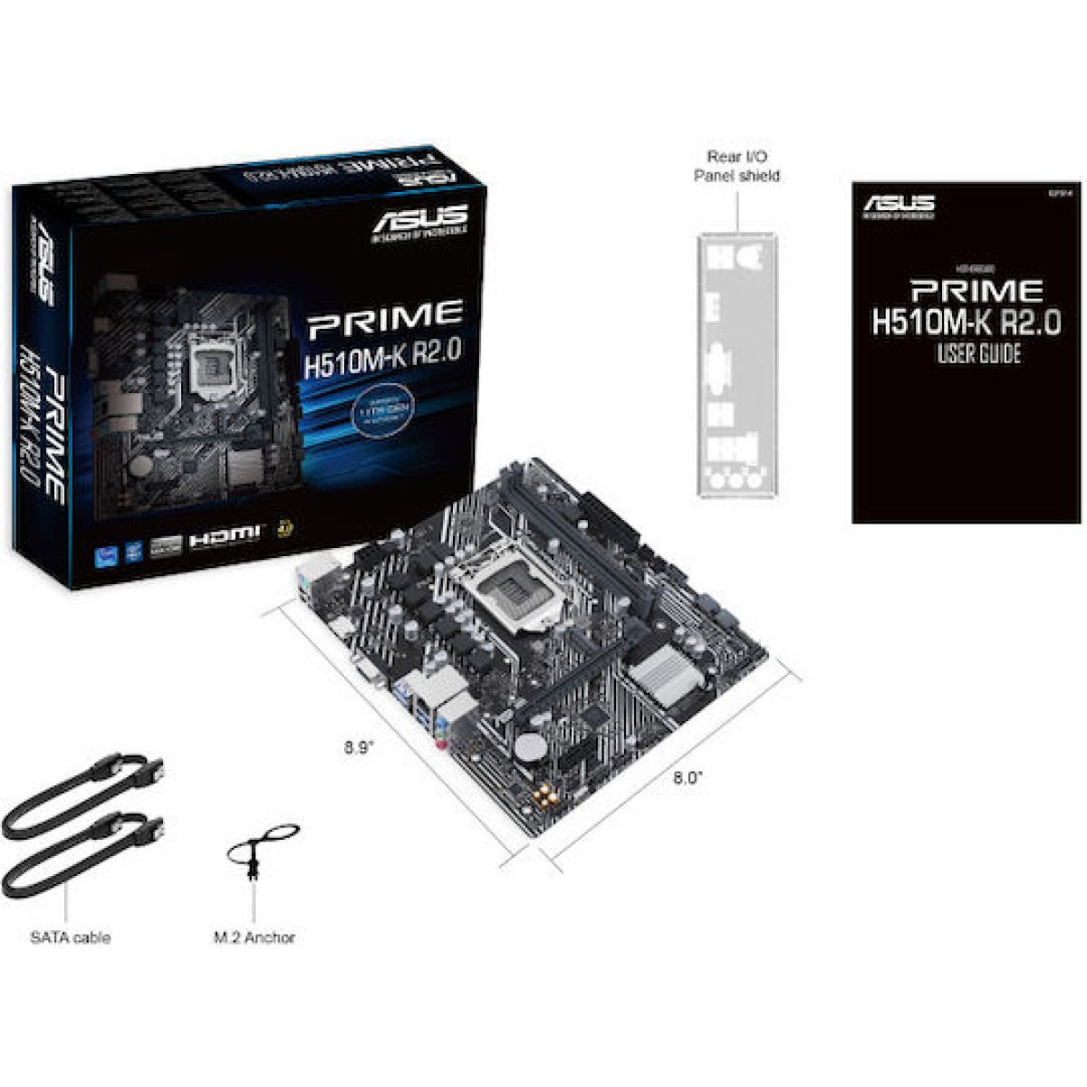 Asus PRIME H510M-K rev. 2.0 Motherboard Micro ATX με Intel 1200 Socket 90MB1E80-M0EAY0