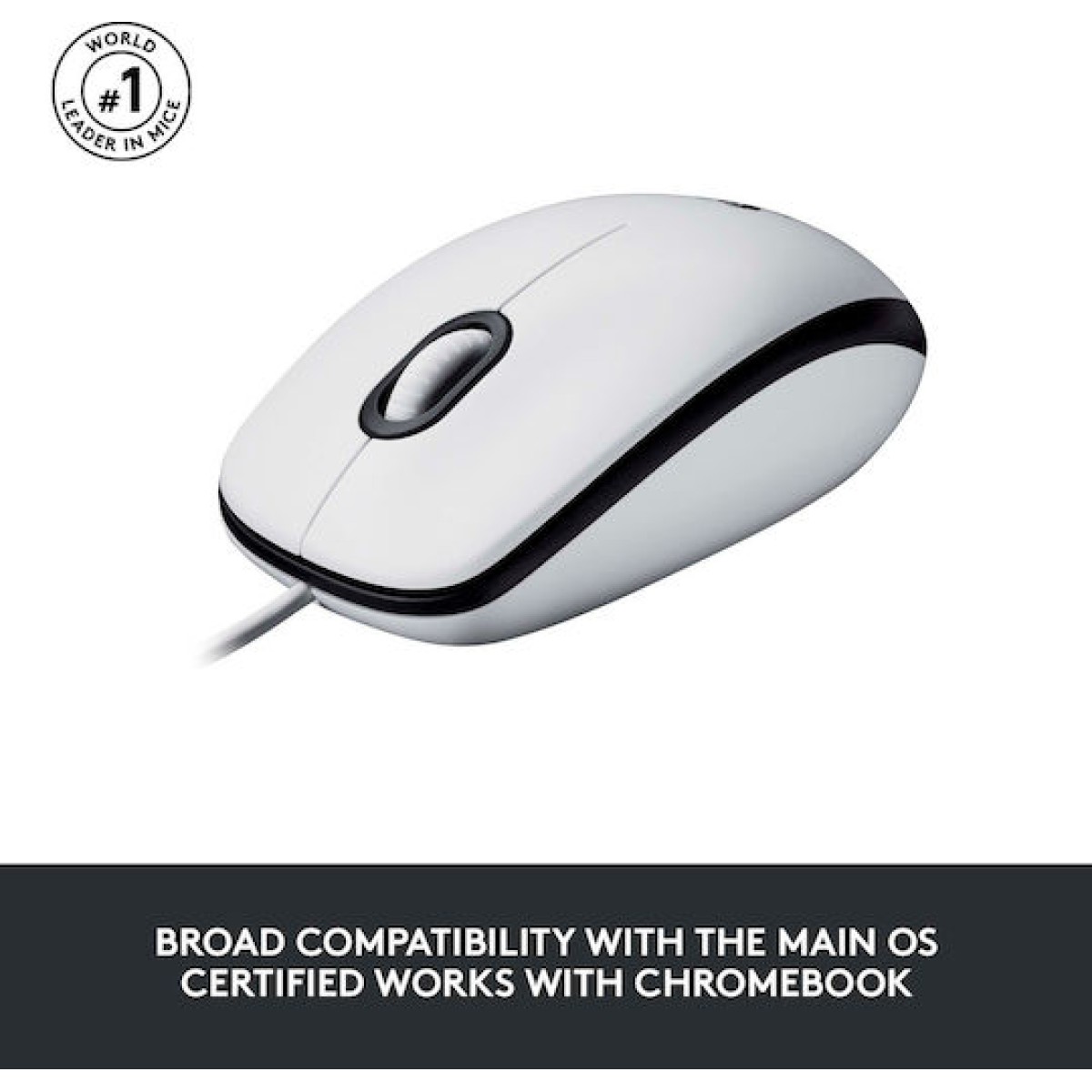 Logitech M100 Ενσύρματο Ποντίκι Λευκό