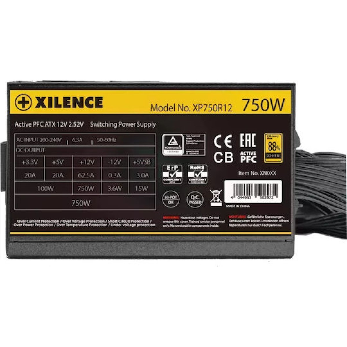 Xilence XP750R12.ARGB 750W Μαύρο Τροφοδοτικό Υπολογιστή Full Wired 80 Plus Gold