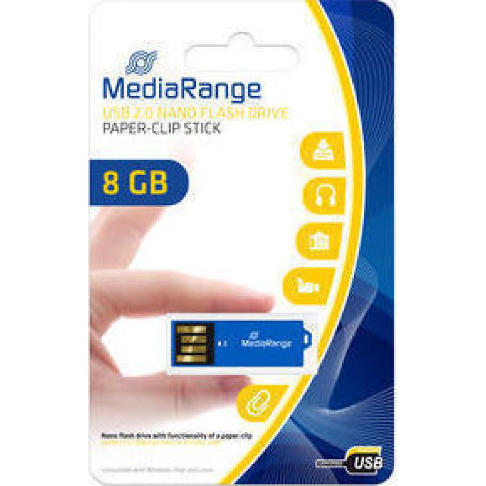 MediaRange 8GB USB 2.0 Stick Μπλε