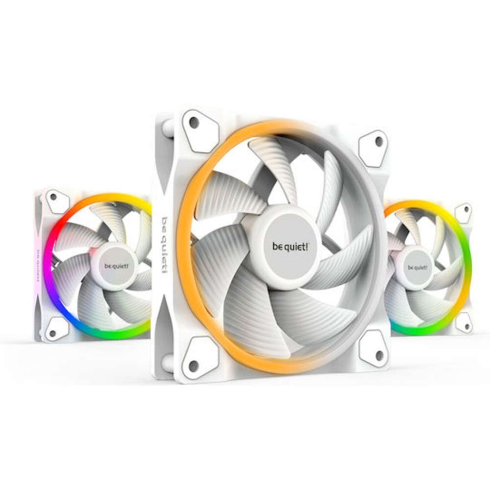 Be Quiet Light Wings Case Fan 120mm με ARGB Φωτισμό και Σύνδεση 4-Pin PWM 3τμχ Λευκό