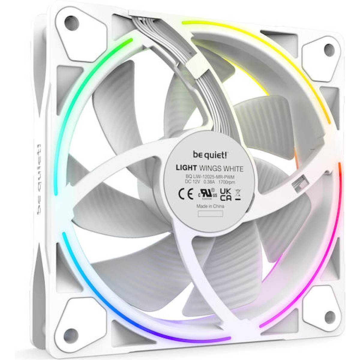 Be Quiet Light Wings Case Fan 120mm με ARGB Φωτισμό και Σύνδεση 4-Pin PWM 3τμχ Λευκό
