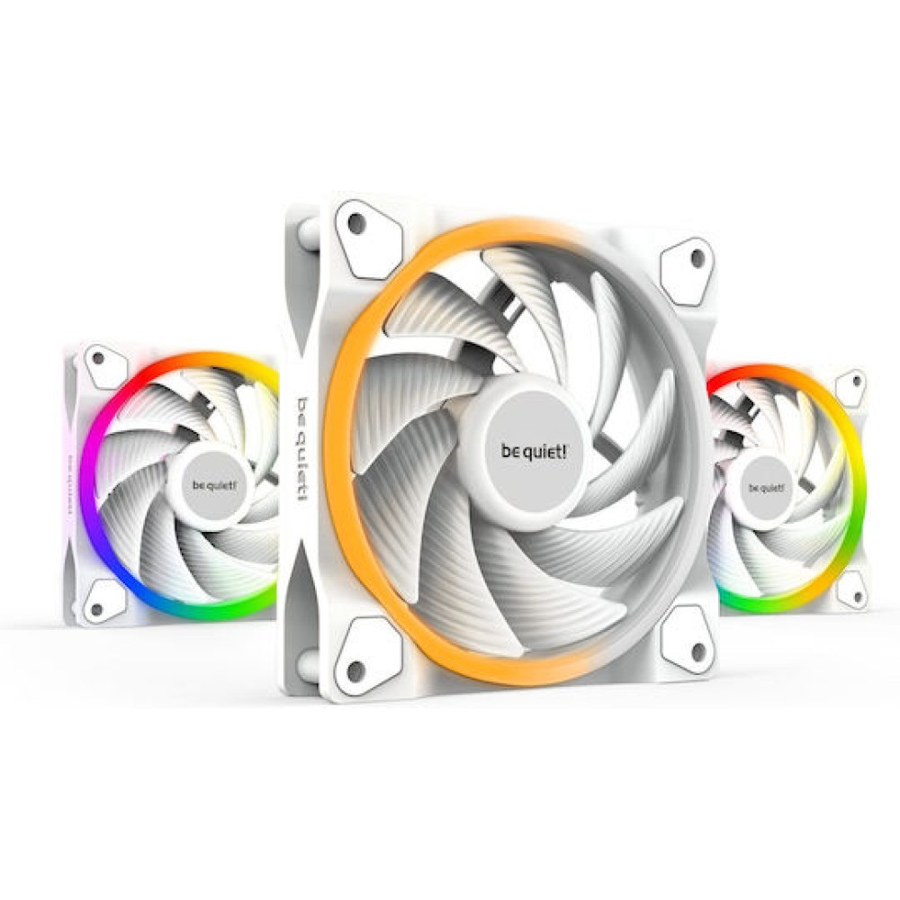 Be Quiet Light Wings High Speed Case Fan 120mm με ARGB Φωτισμό και Σύνδεση 4-Pin PWM 3τμχ Λευκό