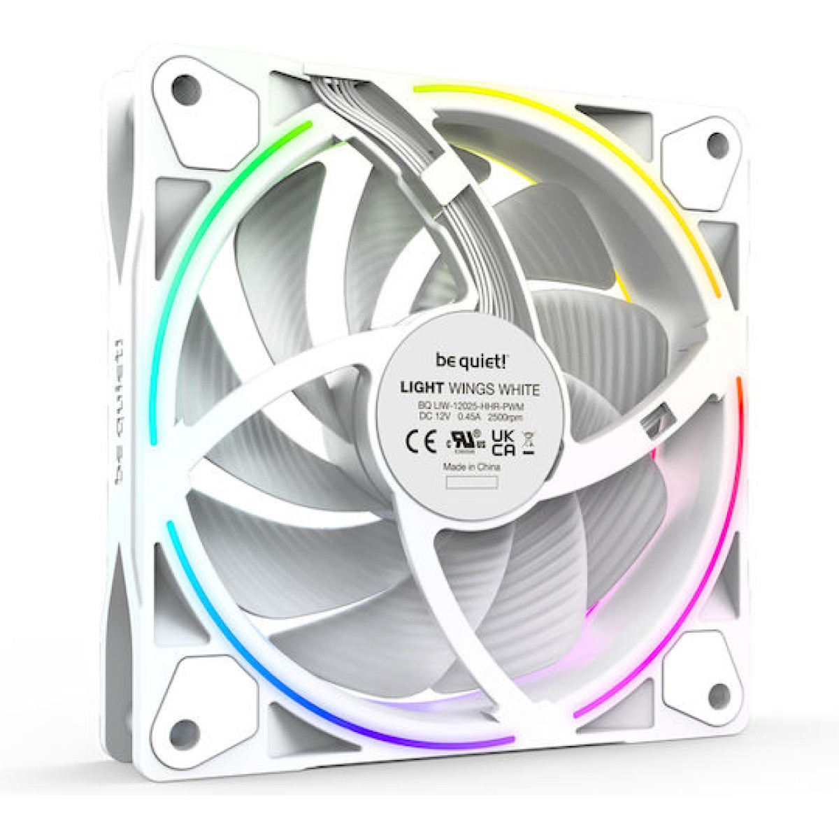 Be Quiet Light Wings High Speed Case Fan 120mm με ARGB Φωτισμό και Σύνδεση 4-Pin PWM 3τμχ Λευκό