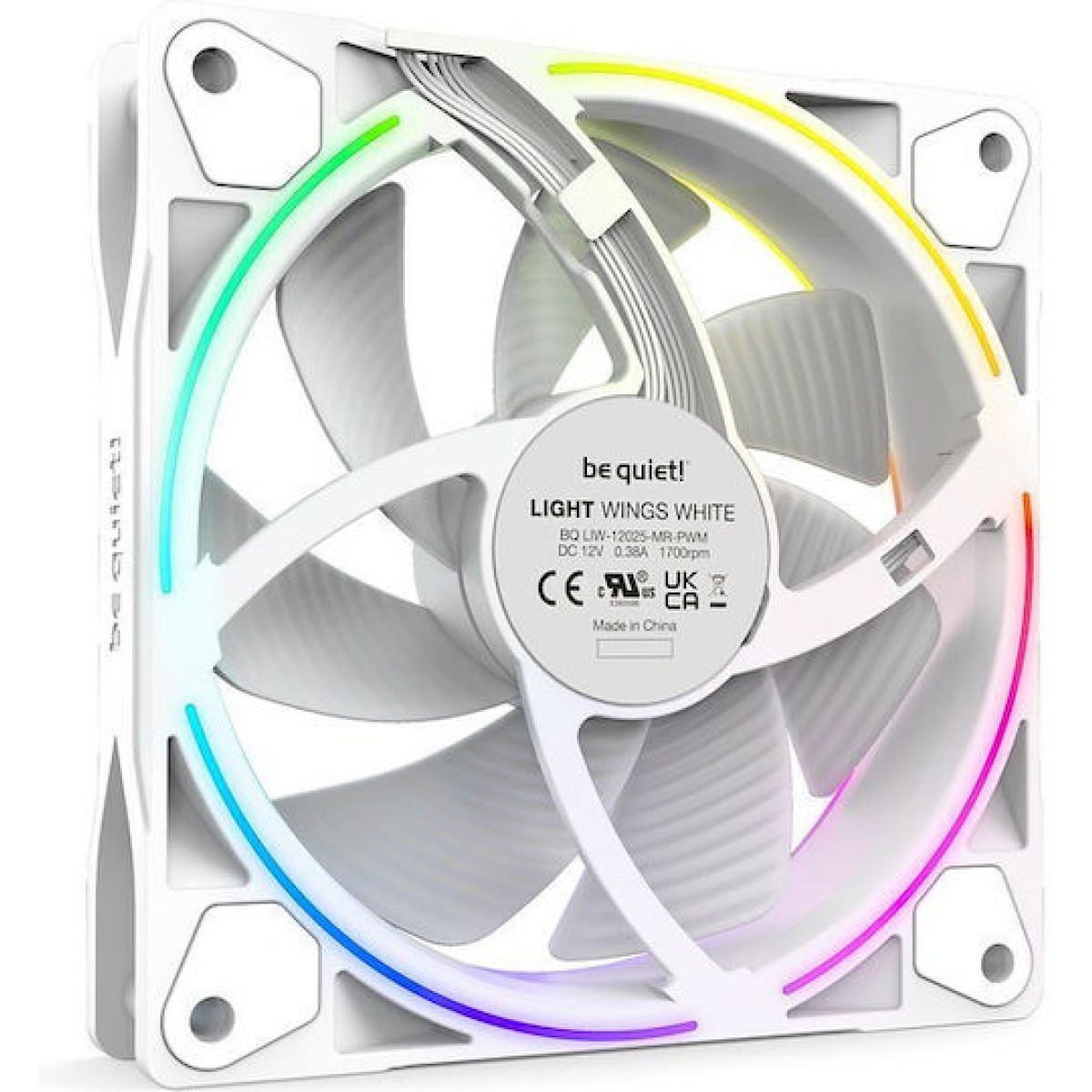 Be Quiet Light Wings High Speed Case Fan 120mm με ARGB Φωτισμό και Σύνδεση 4-Pin PWM 3τμχ Λευκό