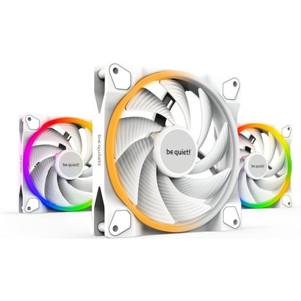 Be Quiet Light Wings Case Fan 140mm με ARGB Φωτισμό και Σύνδεση 4-Pin PWM 3τμχ Λευκό