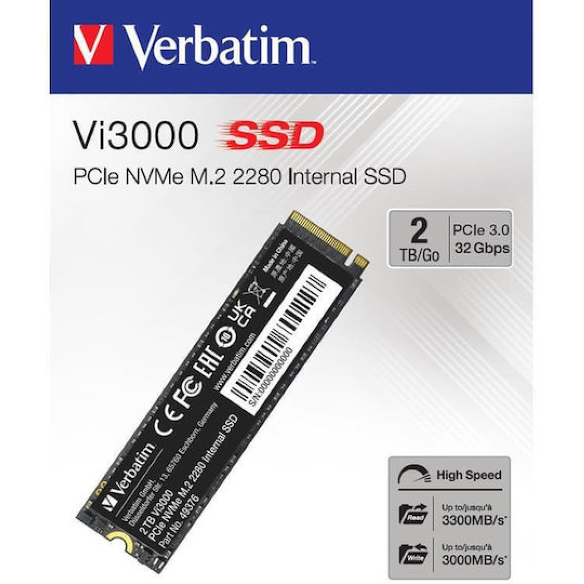 Verbatim Vi3000 SSD 2TB M.2 NVMe PCI Express 3.0