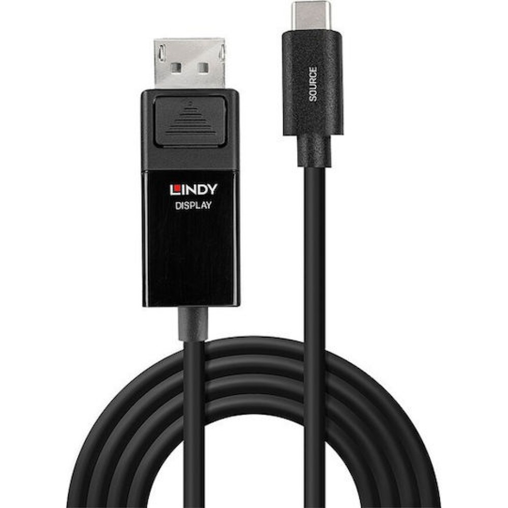 Lindy USB 2.0 Cable USB-C male - DisplayPort Μαύρο 2m (43342)
