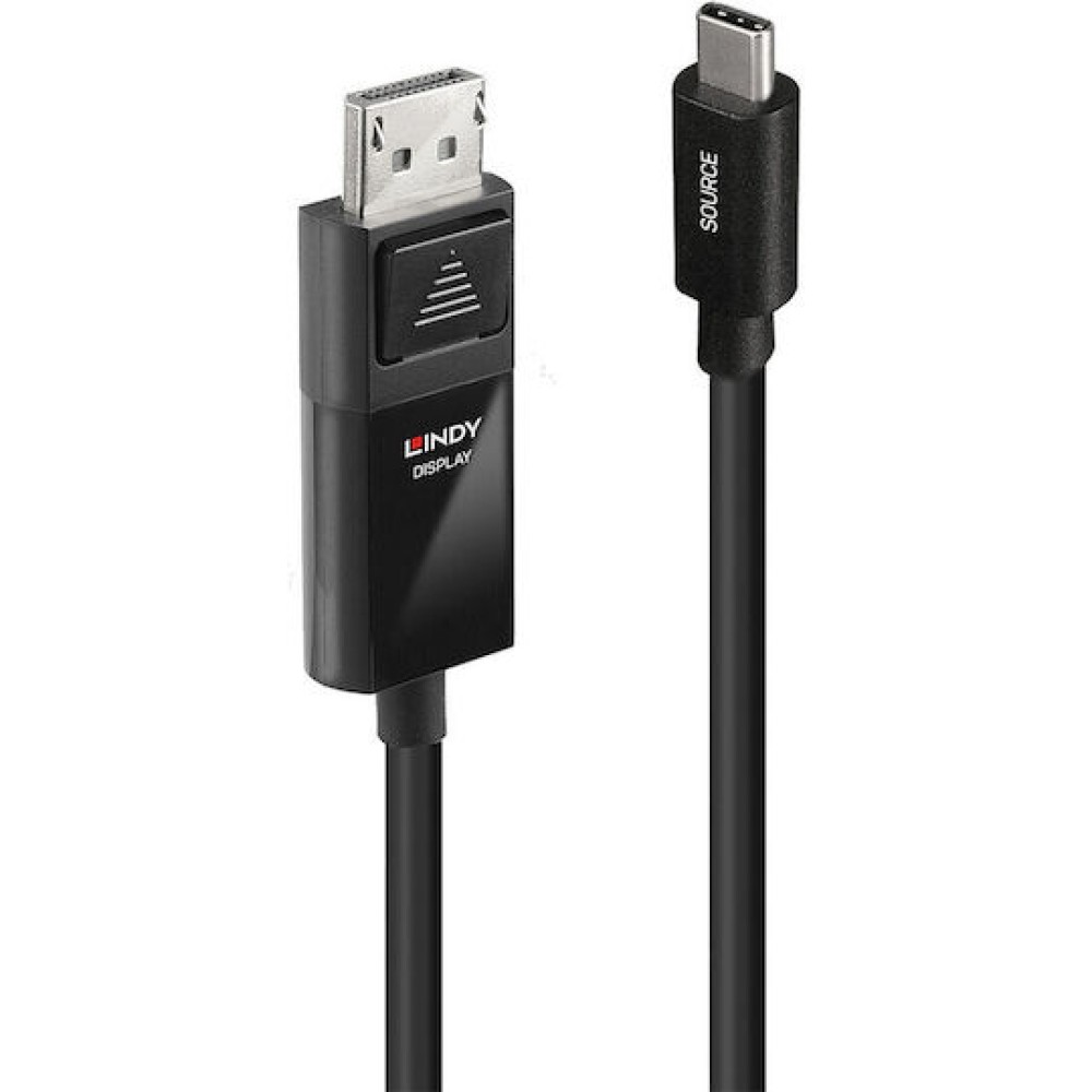 Lindy USB 2.0 Cable USB-C male - DisplayPort Μαύρο 2m (43342)