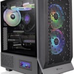 Thermaltake Ceres 300 TG Gaming Midi Tower Κουτί Υπολογιστή με Πλαϊνό Παράθυρο και RGB Φωτισμό Μαύρο