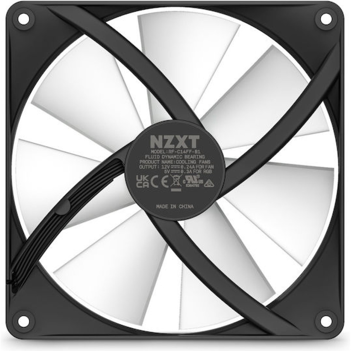 NZXT F140 RGB Core Case Fan με Σύνδεση 4-Pin PWM Matte Black