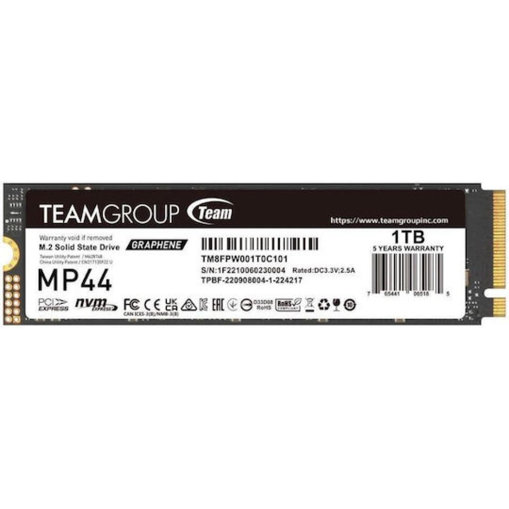 TeamGroup MP44 Graphene SSD 1TB M.2 NVMe PCI Express 4.0