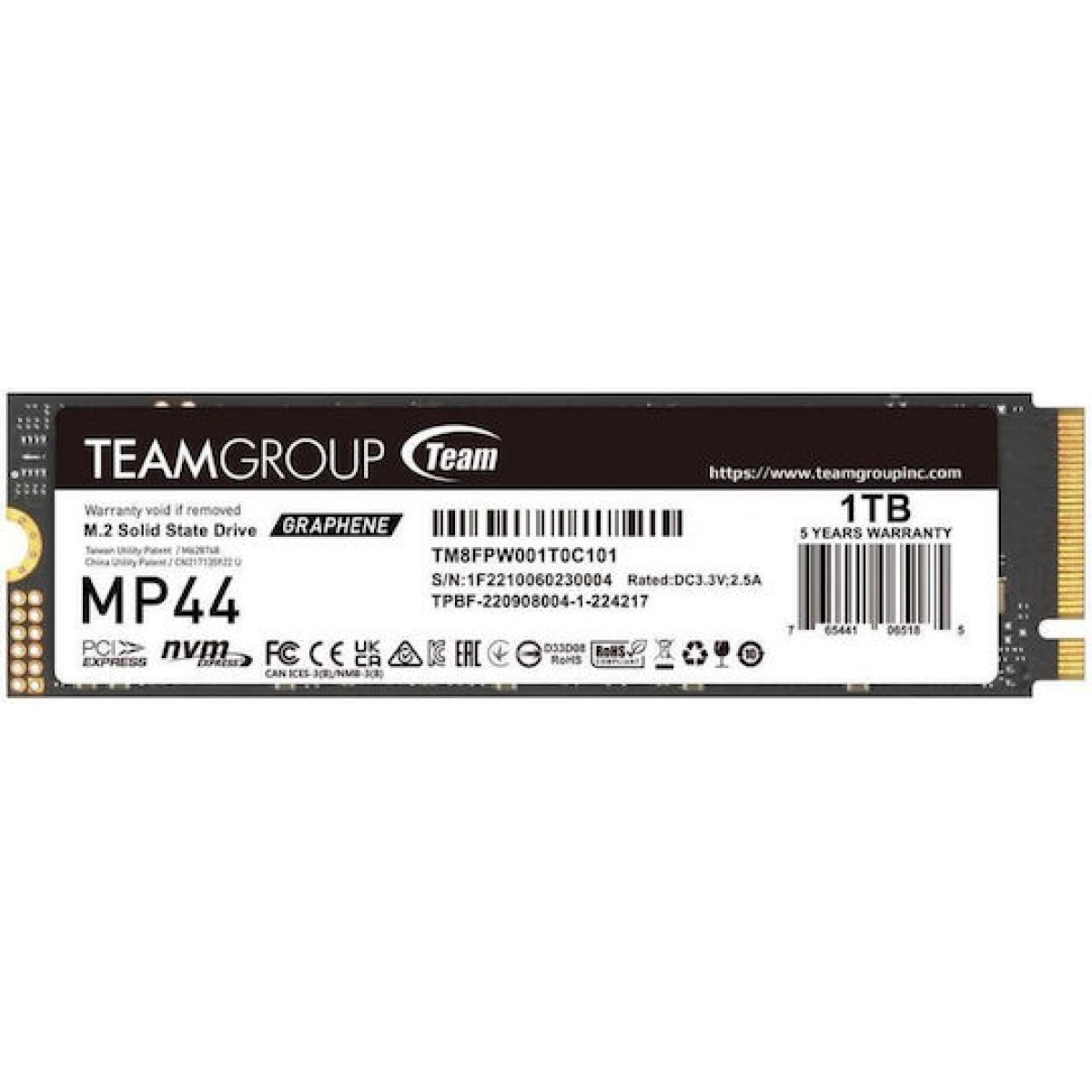 TeamGroup MP44 Graphene SSD 1TB M.2 NVMe PCI Express 4.0