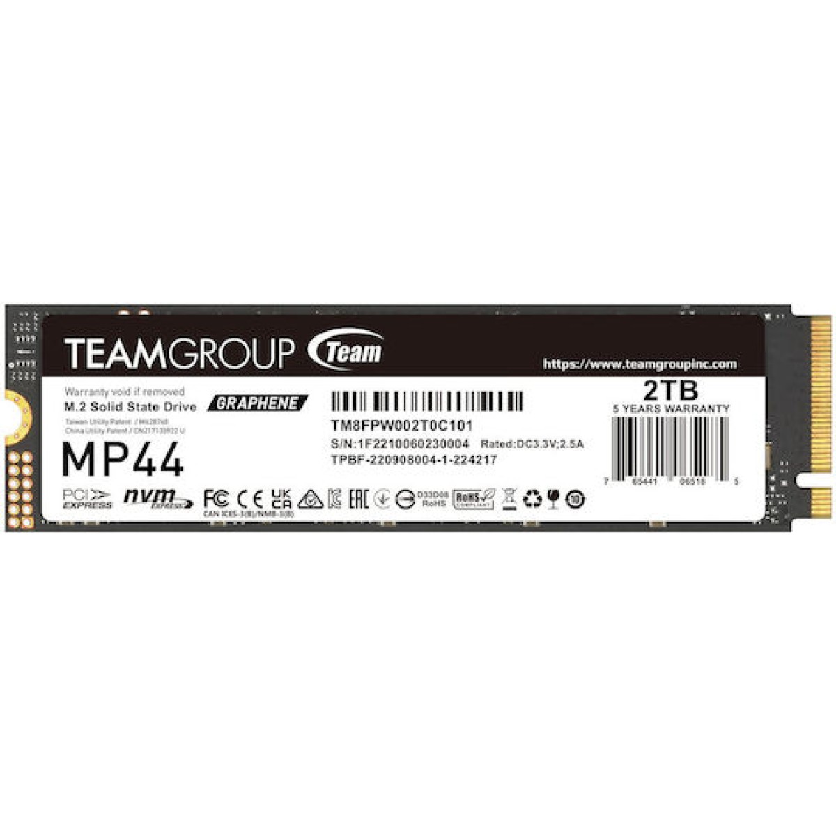 TeamGroup MP44 Graphene SSD 2TB M.2 NVMe PCI Express 4.0