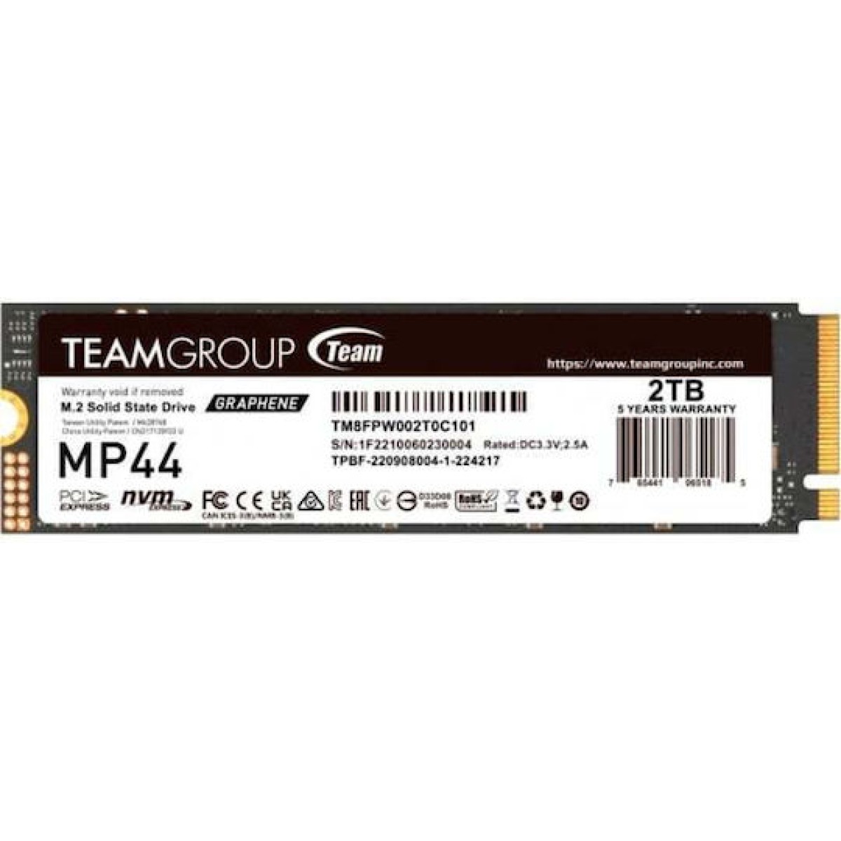 TeamGroup MP44 Graphene SSD 2TB M.2 NVMe PCI Express 4.0