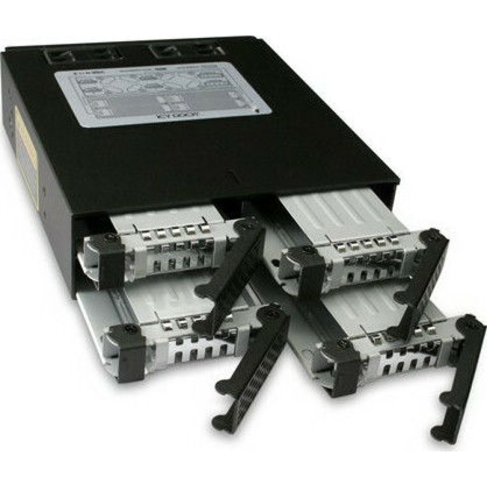 Icy Dock ToughArmor 4x 2.5Inch SATA 6Gbps/SAS HDD/SSD Mobile Rack/Cage in 1x external 5.25Inch bay Μαύρο (MB994SP-4S)