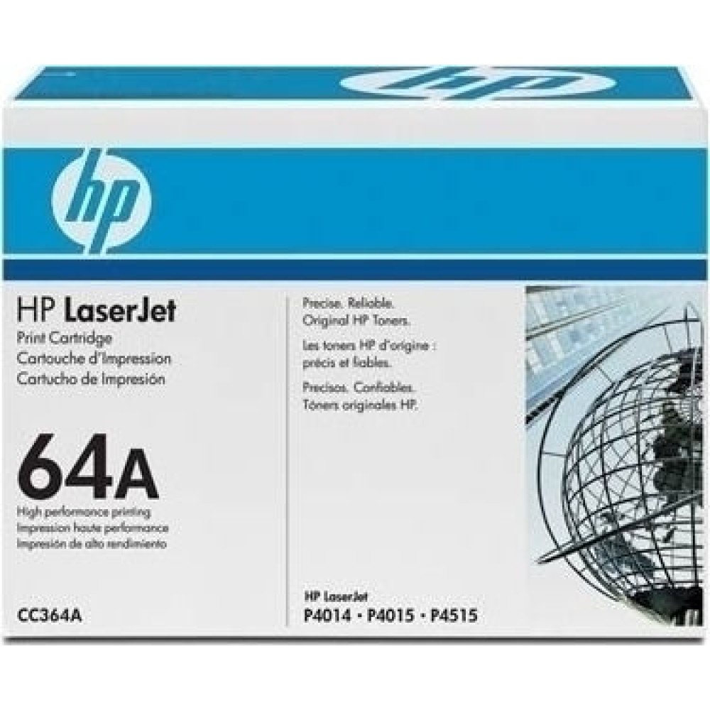 HP 64A Γνήσιο Toner Laser Εκτυπωτή Μαύρο 10000 Σελίδων (CC364A)
