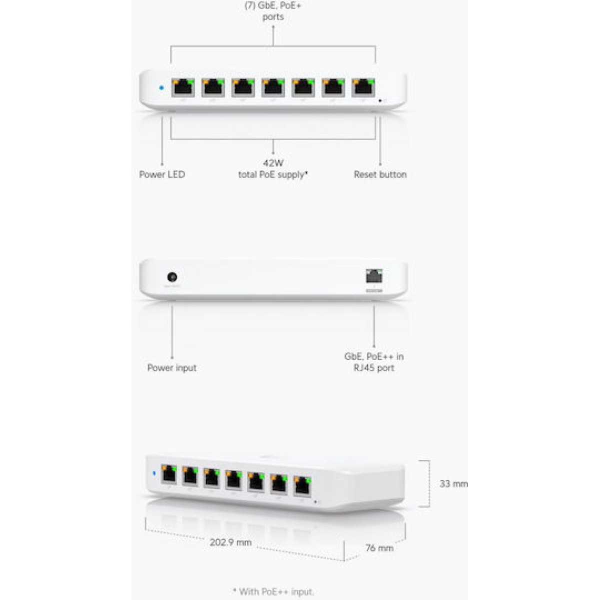 Ubiquiti Ultra Unmanaged L2 PoE Switch με 8 Θύρες Gigabit (1Gbps) Ethernet