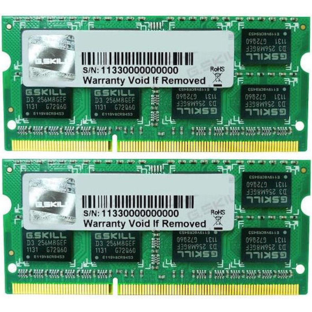 G.Skill DDR3 4GB RAM με 2x2GB Modules και Ταχύτητα 1600 για Laptop
