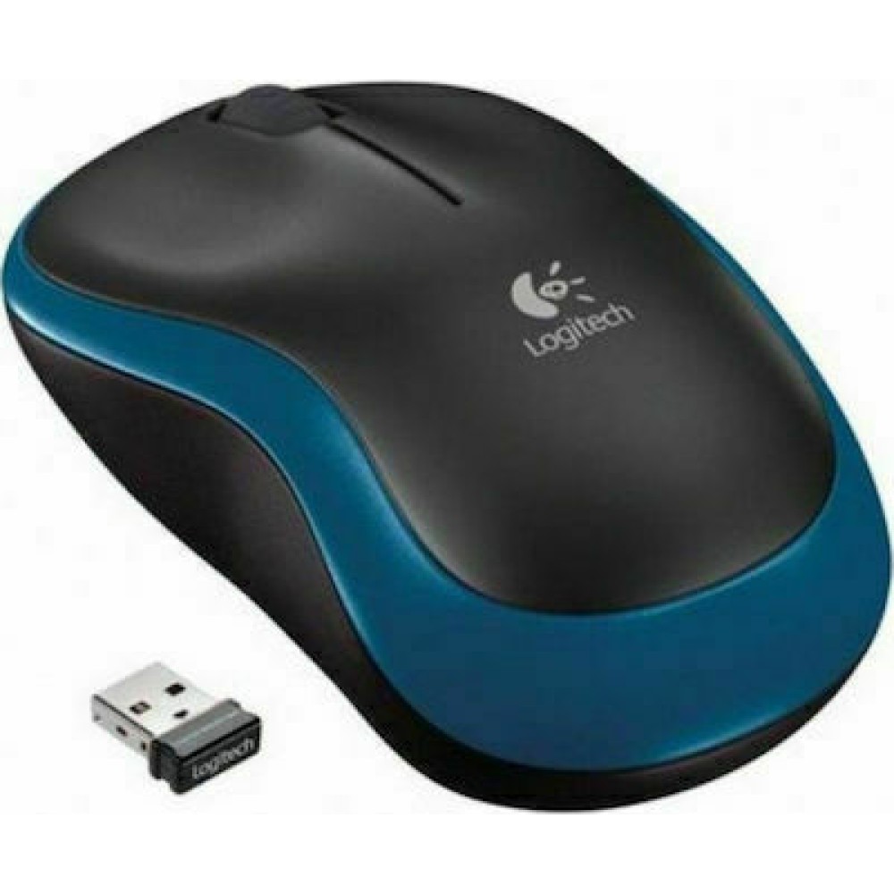 Logitech M185 Ασύρματο Mini Ποντίκι Black/Blue