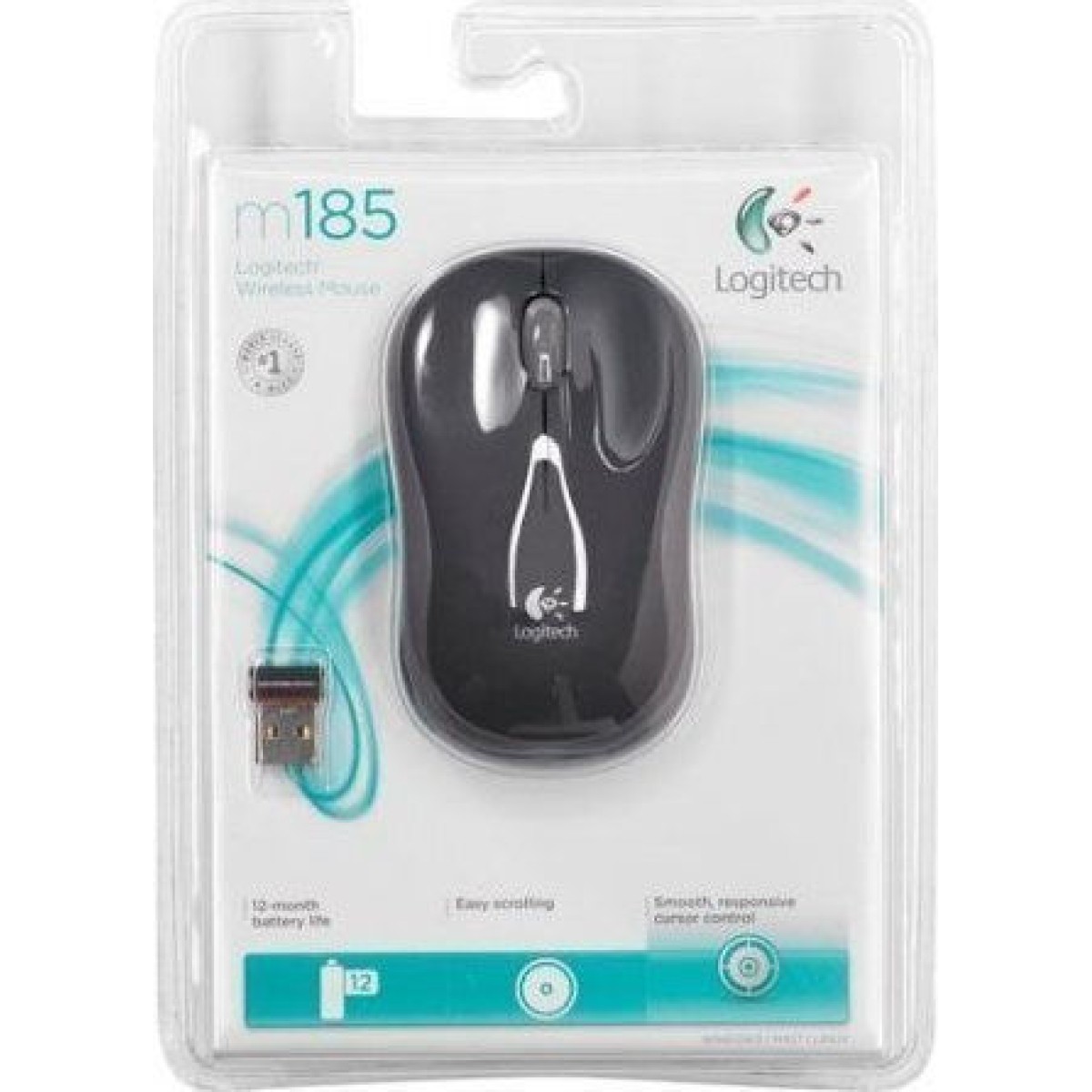 Logitech M185 Ασύρματο Mini Ποντίκι Γκρι