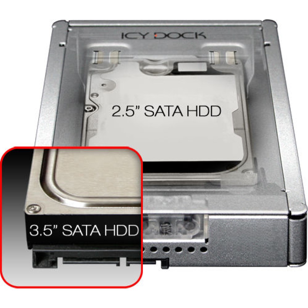 Icy Dock EZonvert PRO Enterprise Full Metal 2.5 to 3.5Inch SAS/SATA (22pin) HDD/SSD Converter/Mounting Kit for Internal 3.5Inch Drive Bay (MB982SP-1S) Ασημί (MB982SP-1S)