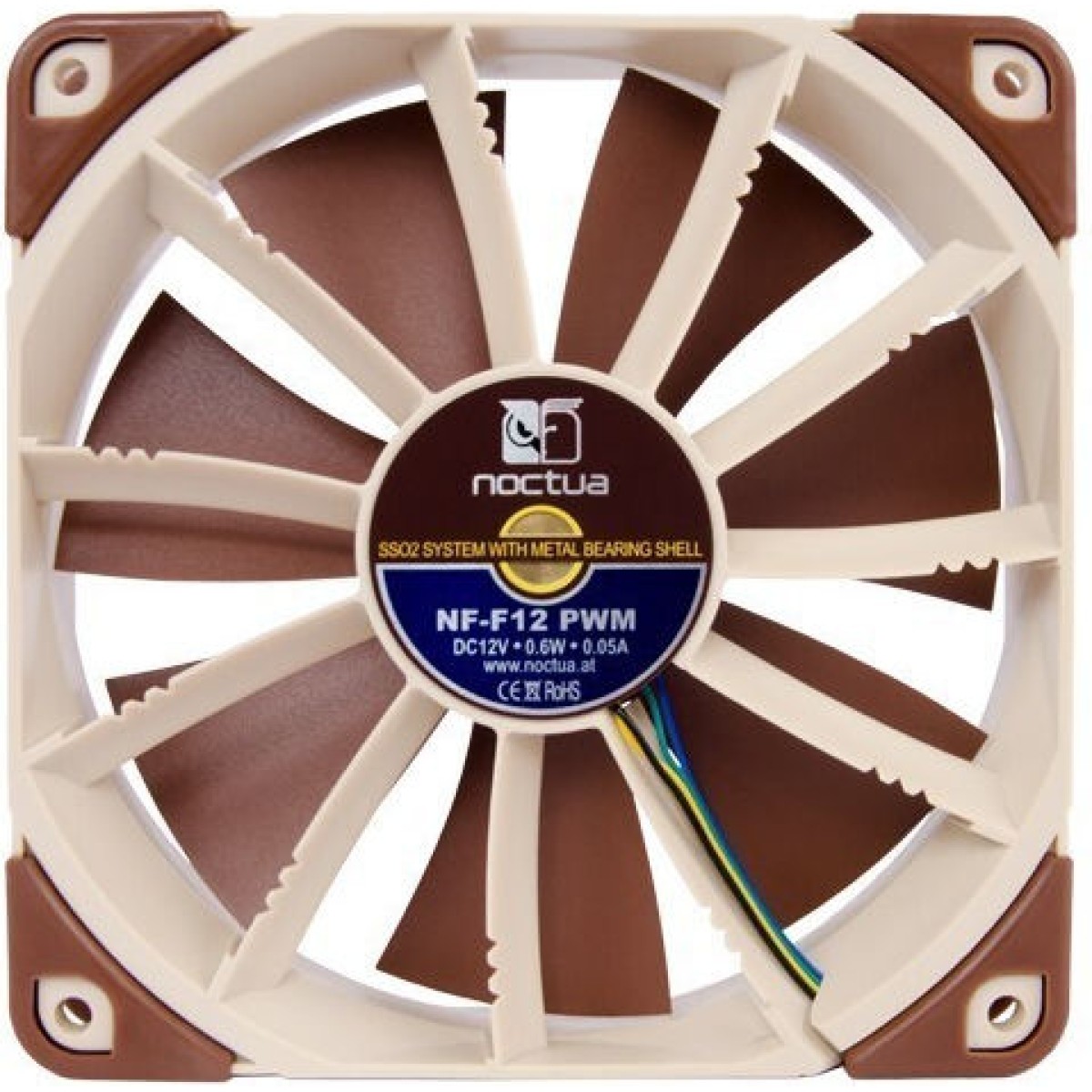 Noctua NF-F12 Case Fan 120mm με Σύνδεση 4-Pin PWM Καφέ