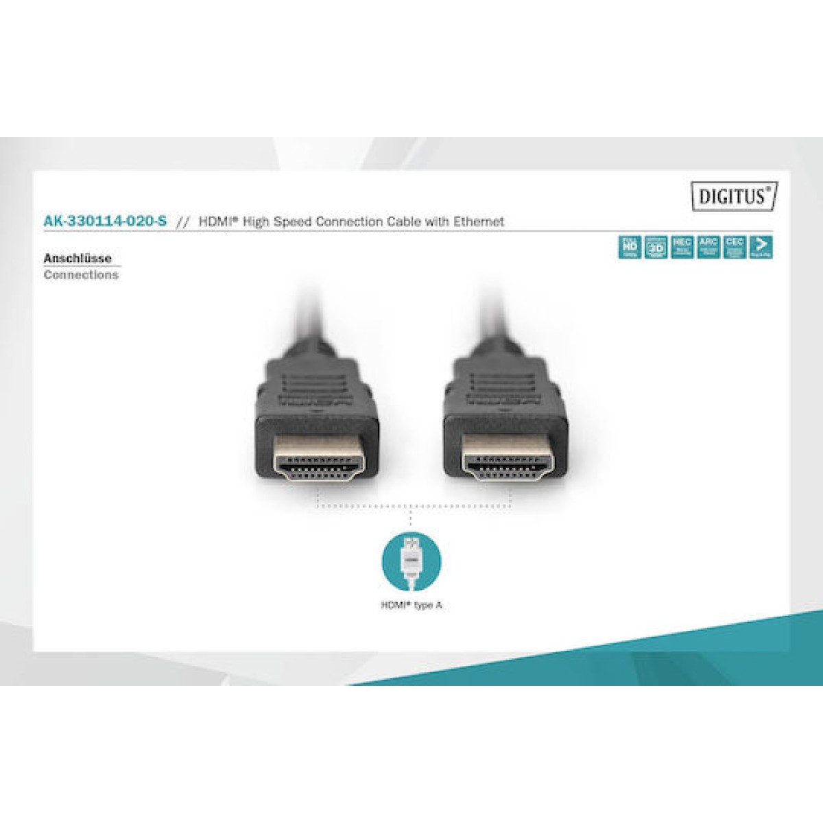 Digitus HDMI 1.3 Cable HDMI male - HDMI male 2m