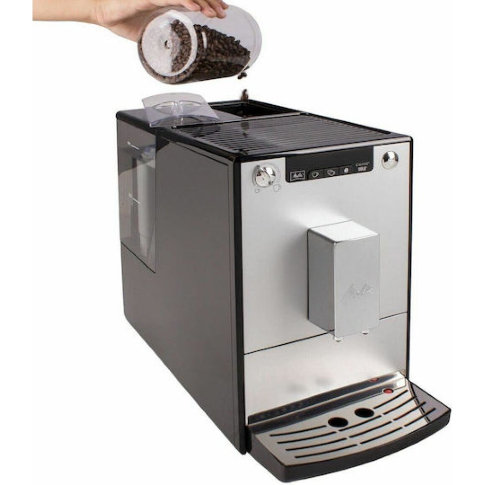 Melitta Solo Pure Αυτόματη Μηχανή Espresso 1400W Πίεσης 15bar με Μύλο Άλεσης Ασημί